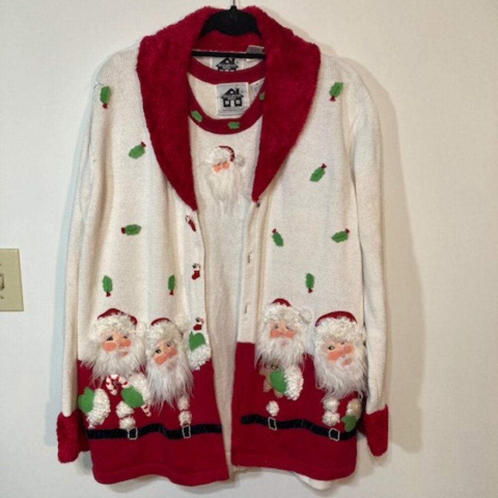 Storybook Knits “Santa Classic” Christmas Sweater w/Tank, Size L (Used)